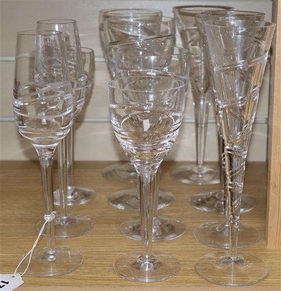 A collection of glasses, Jasper Conran signature glasses, Waterford, Stuart and Edinburgh (11)